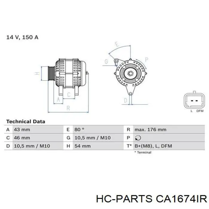 Генератор CA1674IR HC Parts