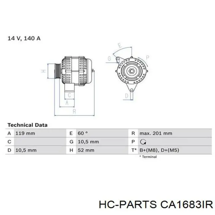 Генератор CA1683IR HC Parts