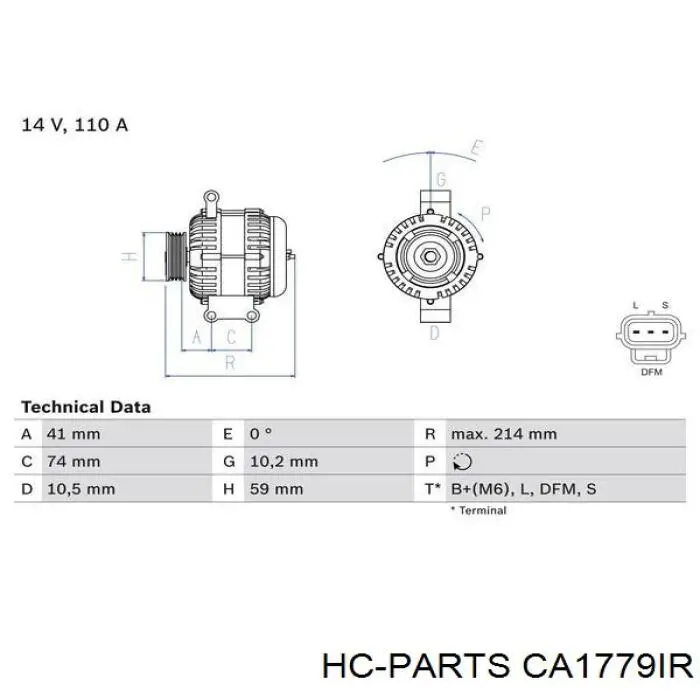 Генератор CA1779IR HC Parts