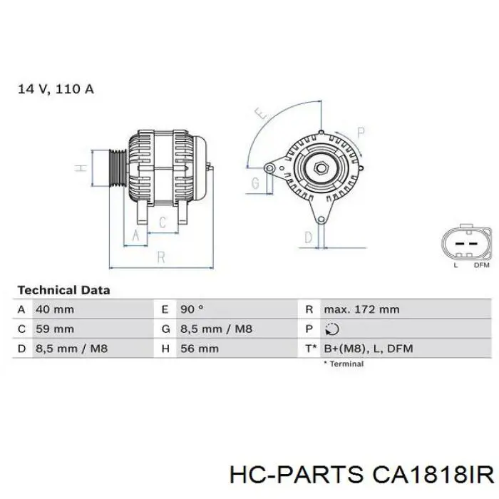 Генератор CA1818IR HC Parts