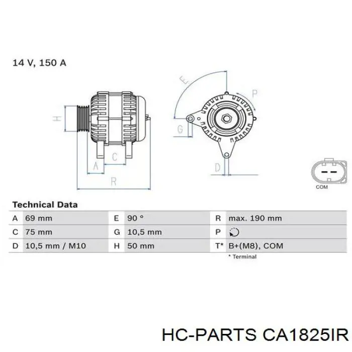 Генератор CA1825IR HC Parts