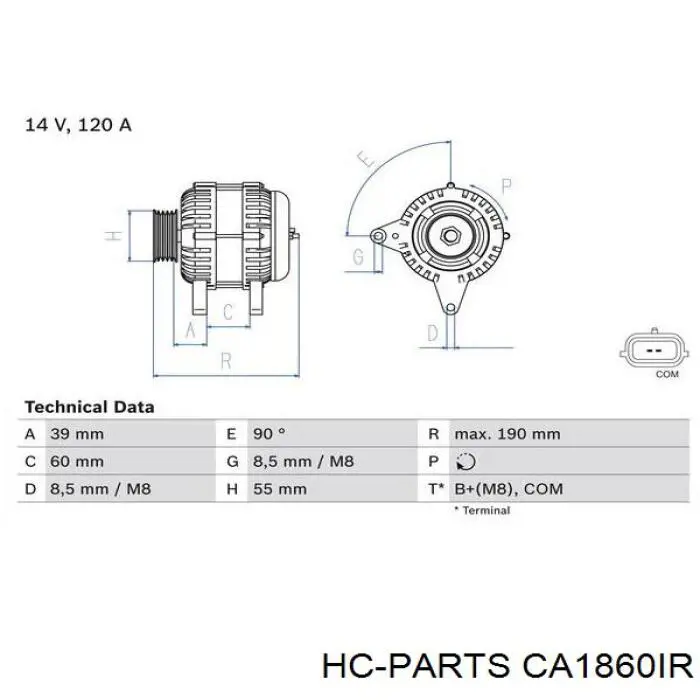 Генератор CA1860IR HC Parts