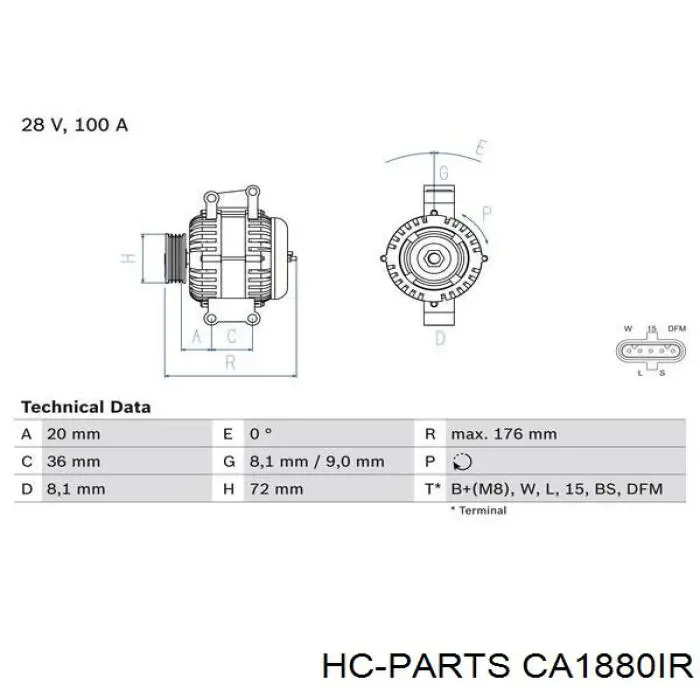 Генератор CA1880IR HC Parts