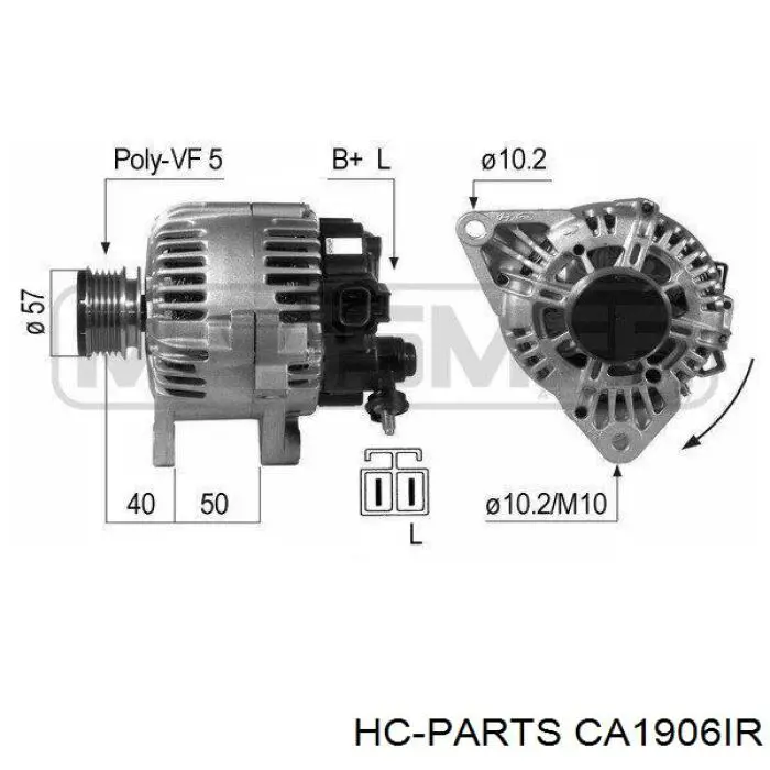 Alternador de coche CA1906IR HC Parts