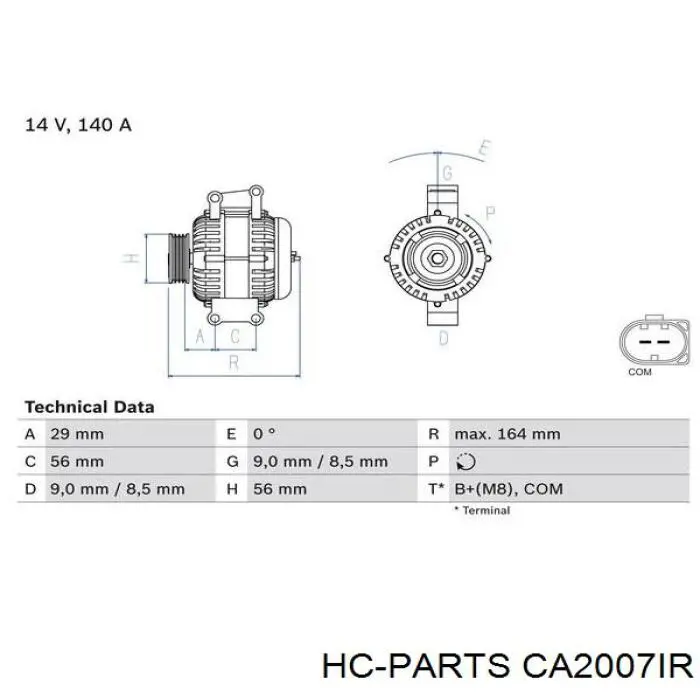 Генератор CA2007IR HC Parts