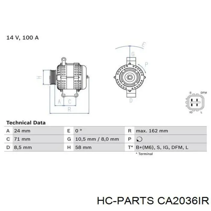 Генератор CA2036IR HC Parts