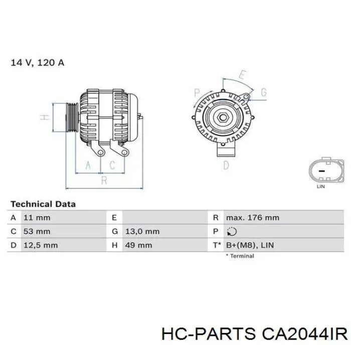 CA2044IR HC Parts генератор