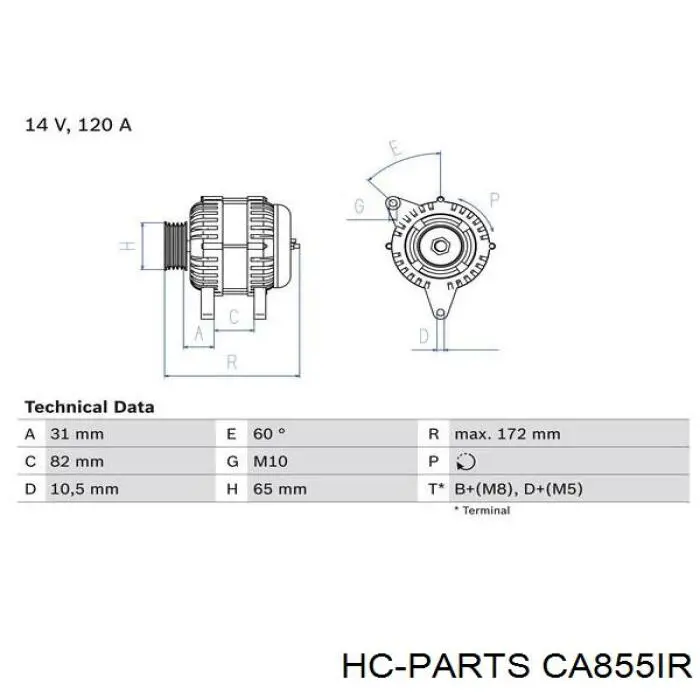 CA855IR HC Parts генератор
