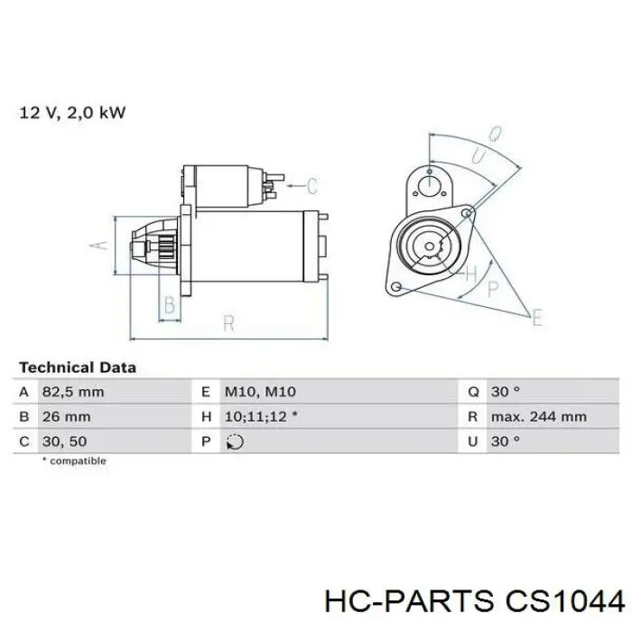 Стартер CS1044 HC Parts