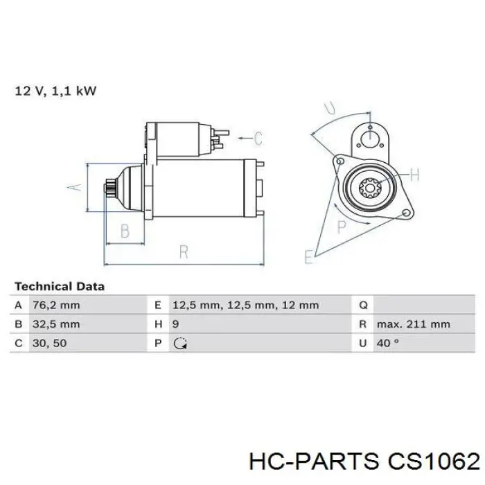 CS1062 HC Parts Стартер автомобиля