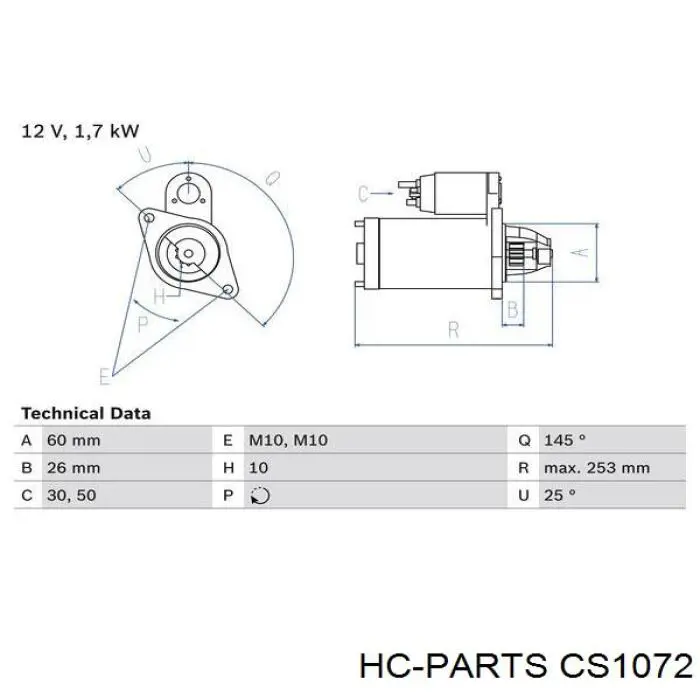 CS1072 HC Parts стартер
