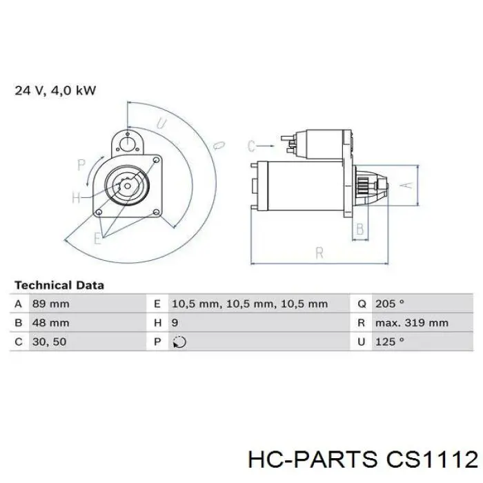 Стартер CS1112 HC Parts