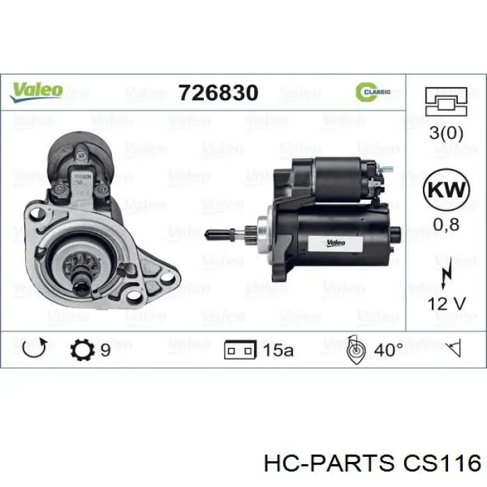 CS116 HC Parts Стартер автомобиля