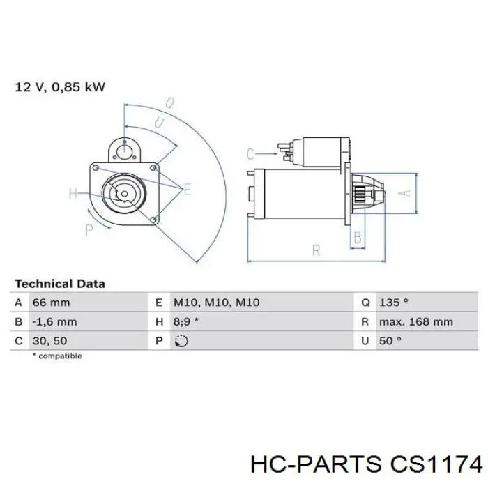 CS1174 HC Parts Стартер автомобиля