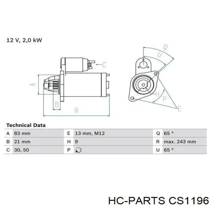 CS1196 HC Parts Стартер автомобиля
