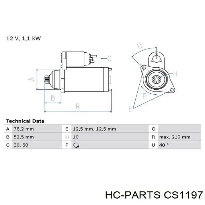 CS1197 HC Parts Стартер автомобиля