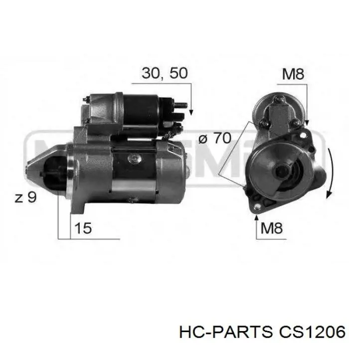 Стартер HC Parts CS1206 цена, от 111.45 USD