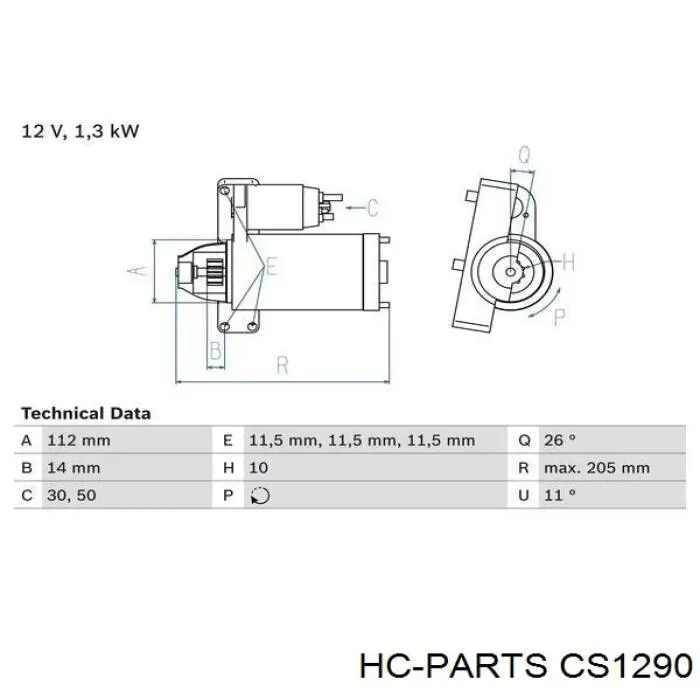CS1290 HC Parts стартер