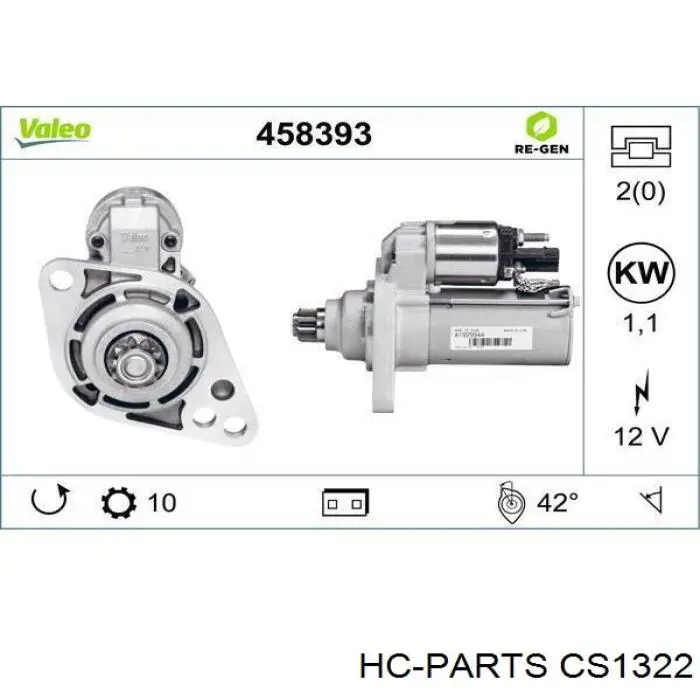 Стартер HC Parts CS1322 цена, от 50.68 USD