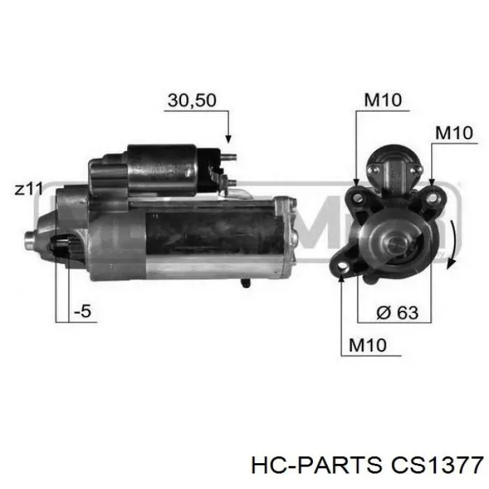 Стартер HC Parts CS1377 цена, от 39.46 USD