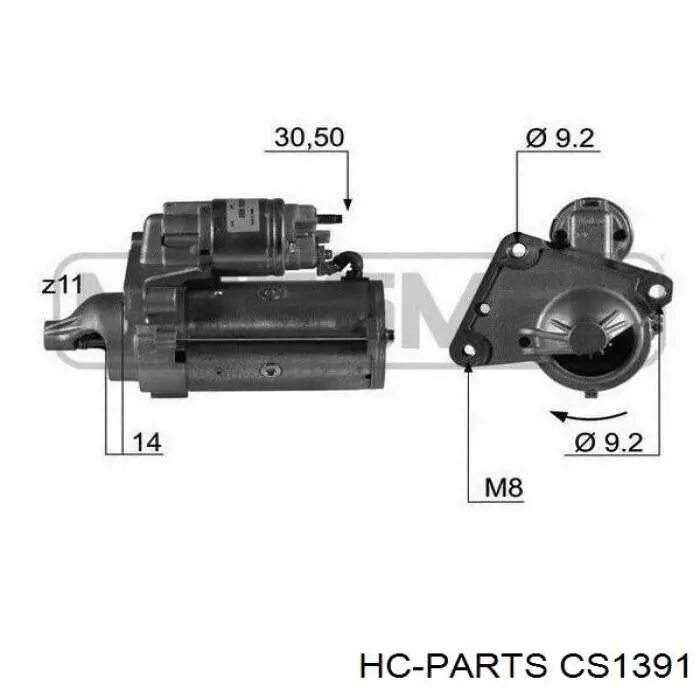 Стартер CS1391 HC Parts