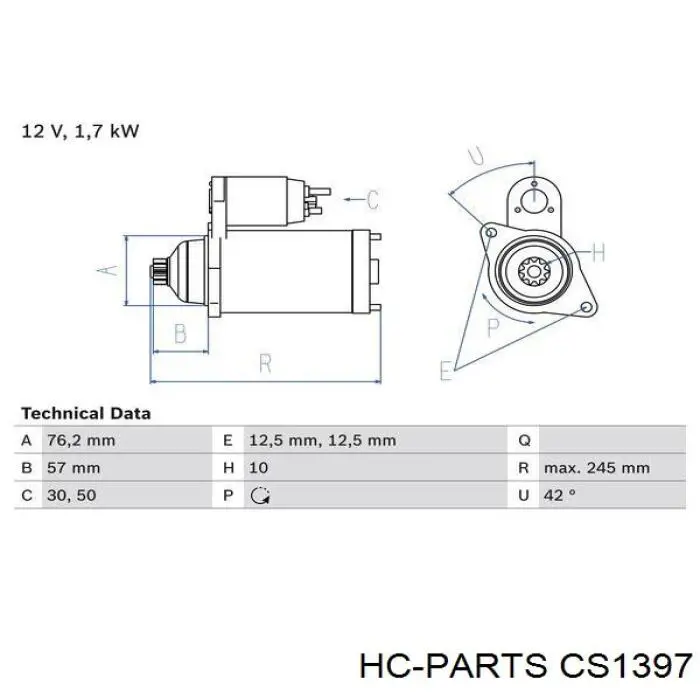 Стартер CS1397 HC Parts