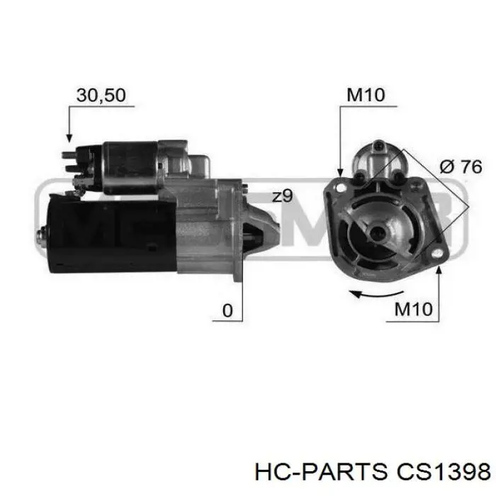 Стартер CS1398 HC Parts