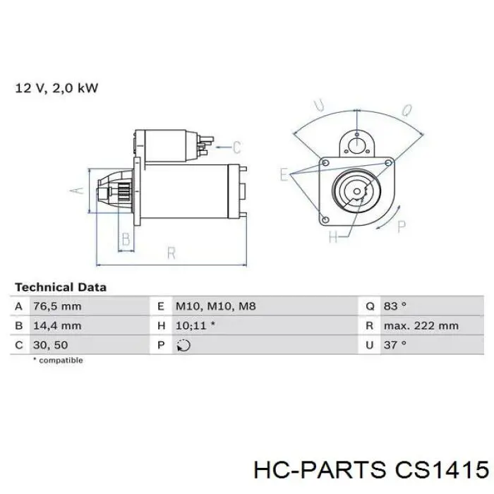 CS1415 HC Parts стартер