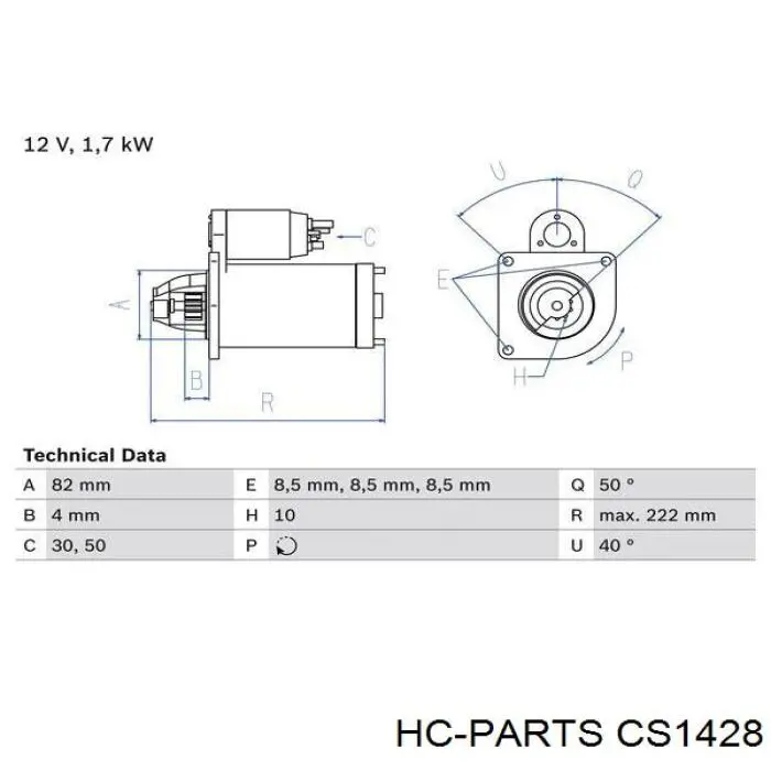CS1428 HC Parts Стартер автомобиля