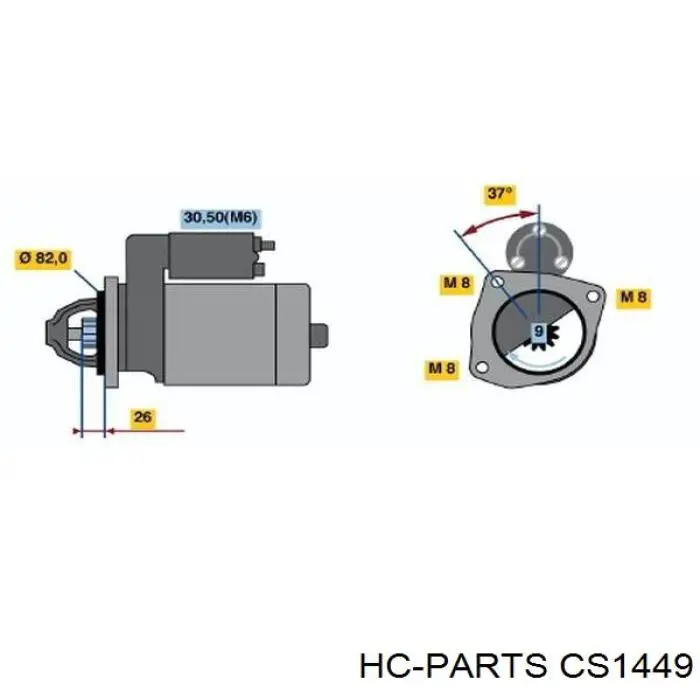 Стартер CS1449 HC Parts