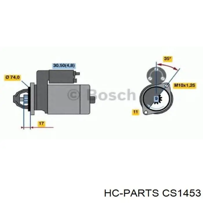 Стартер CS1453 HC Parts