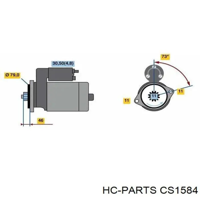 Стартер HC Parts CS1584 цена, от 42.28 USD