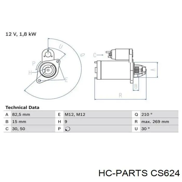 CS624 HC Parts Стартер автомобиля