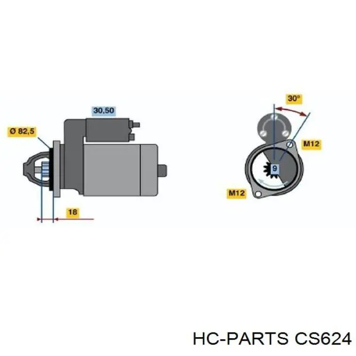 Стартер HC Parts CS624 цена, от 36.64 USD