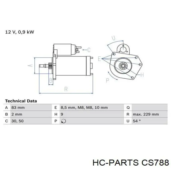 CS788 HC Parts Стартер автомобиля