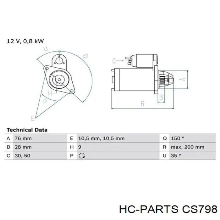 CS798 HC Parts стартер