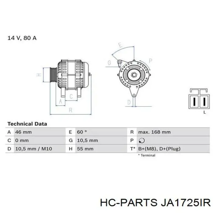 Генератор JA1725IR HC Parts