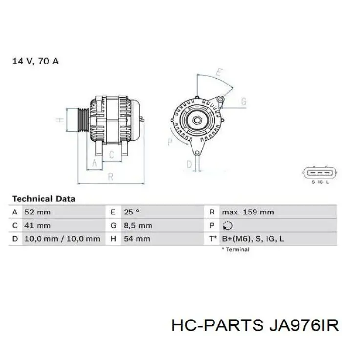 Генератор JA976IR HC Parts