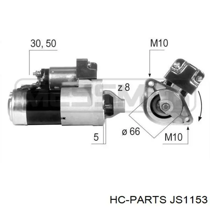 Стартер JS1153 HC Parts