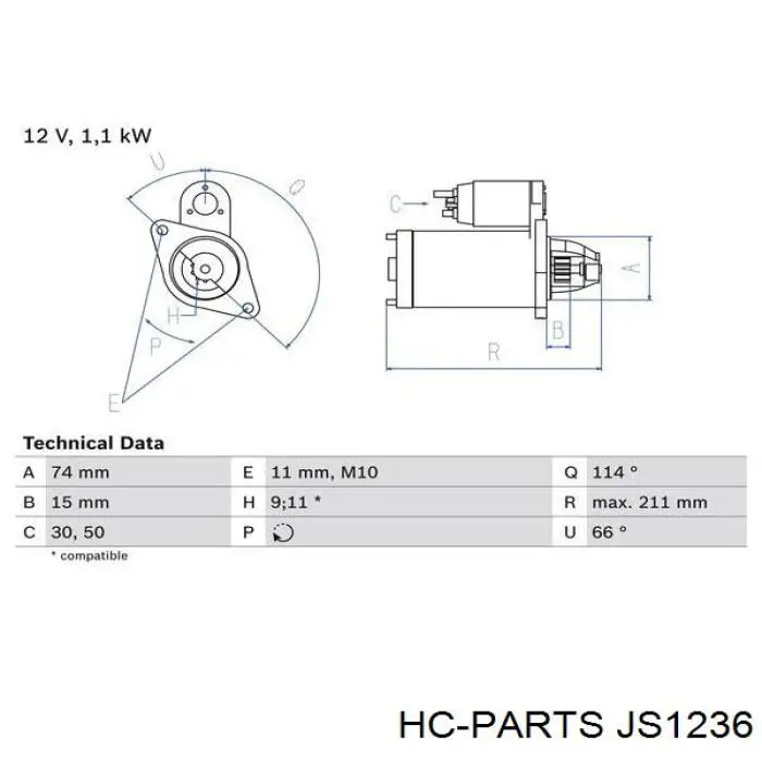 JS1236 HC Parts стартер