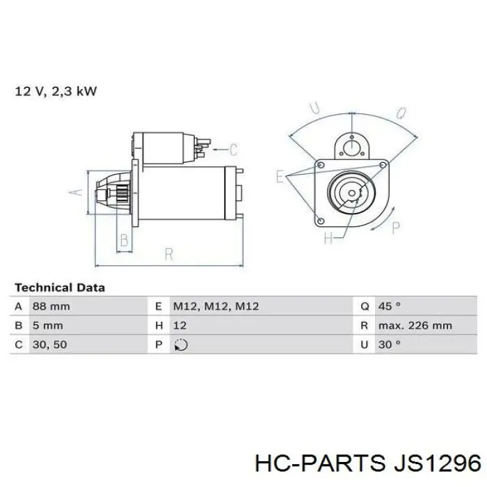 JS1296 HC Parts Стартер автомобиля