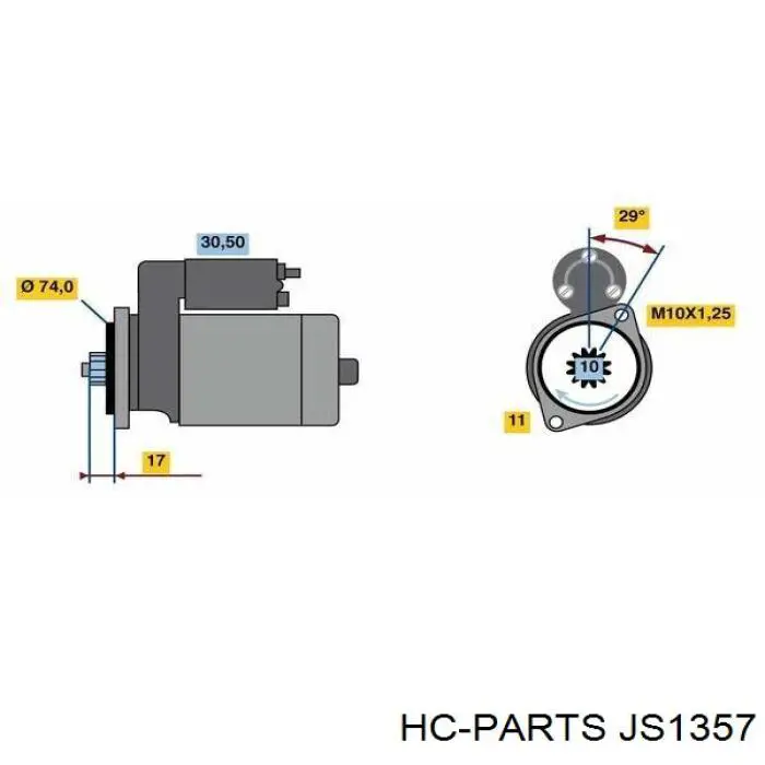 Купить JS1357 HC Parts Стартер