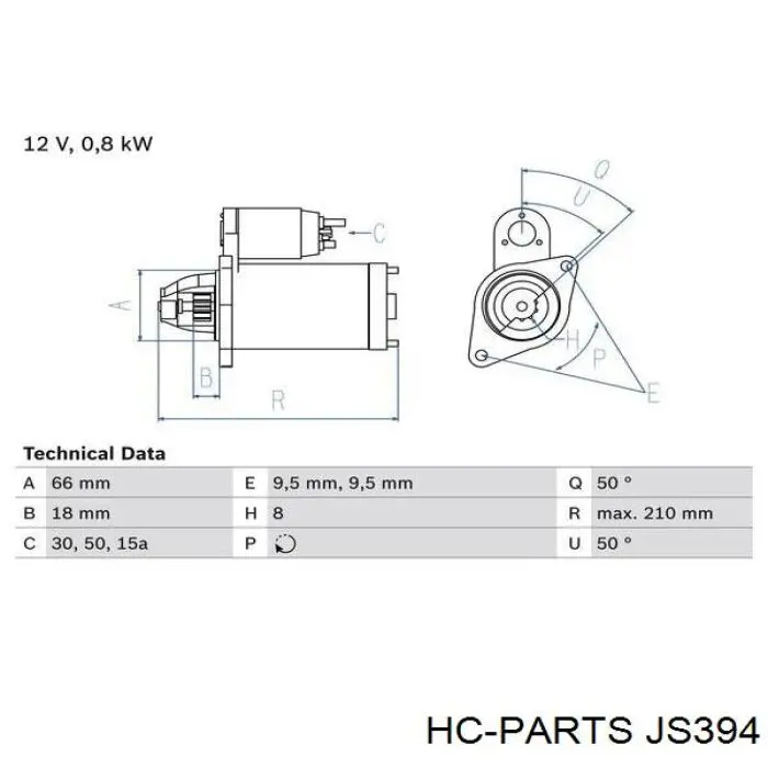 Стартер JS394 HC Parts