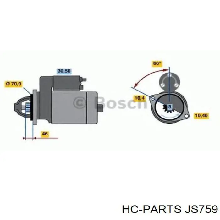 JS759 HC Parts Стартер автомобиля