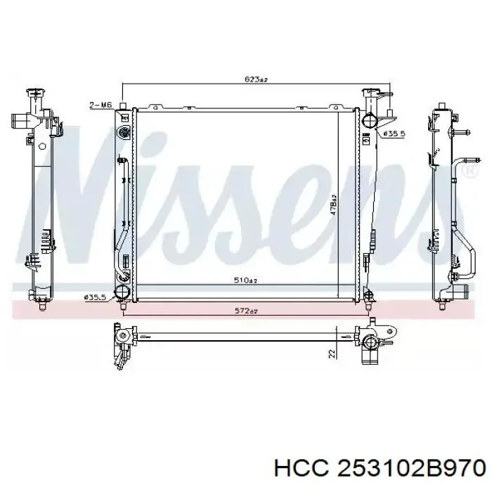 Радиатор 253102B970 HCC