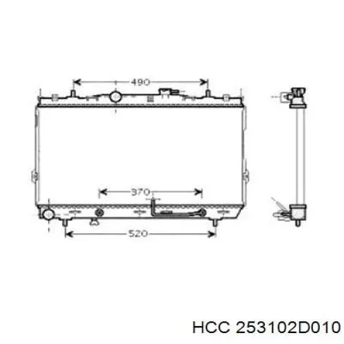 Купить 253102D010 HCC Радиатор водяной