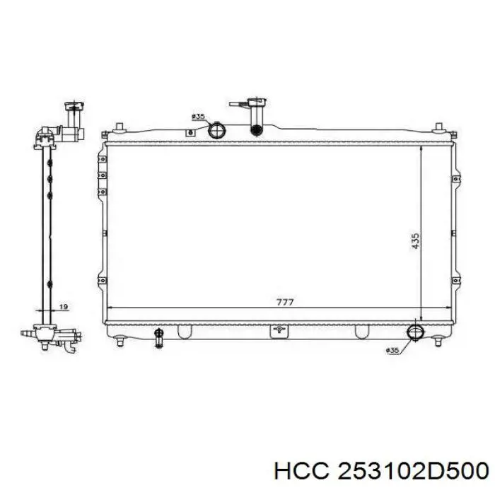 Радиатор охлаждения двигателя HCC 253102D500 цена, от 76.40 USD