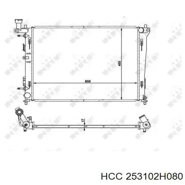 Радиатор охлаждения двигателя HCC 253102H080 цена, от 96.01 USD