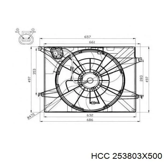Купить PXNAA061 Parts-Mall Диффузор вентилятора в сборе с мотором и крыльчаткой