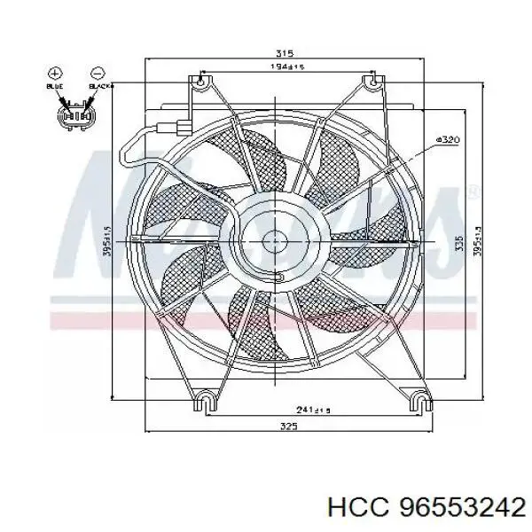 Диффузор радиатора охлаждения в сборе с мотором и крыльчаткой HCC 96553242 цена, от 31.67 USD
